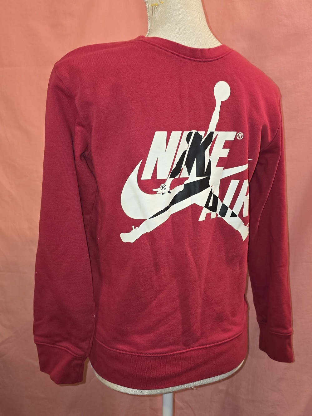 Jordan KIDS Red Crewneck Sweatshirt with White Jumpman Graphic Size Is G For Kid